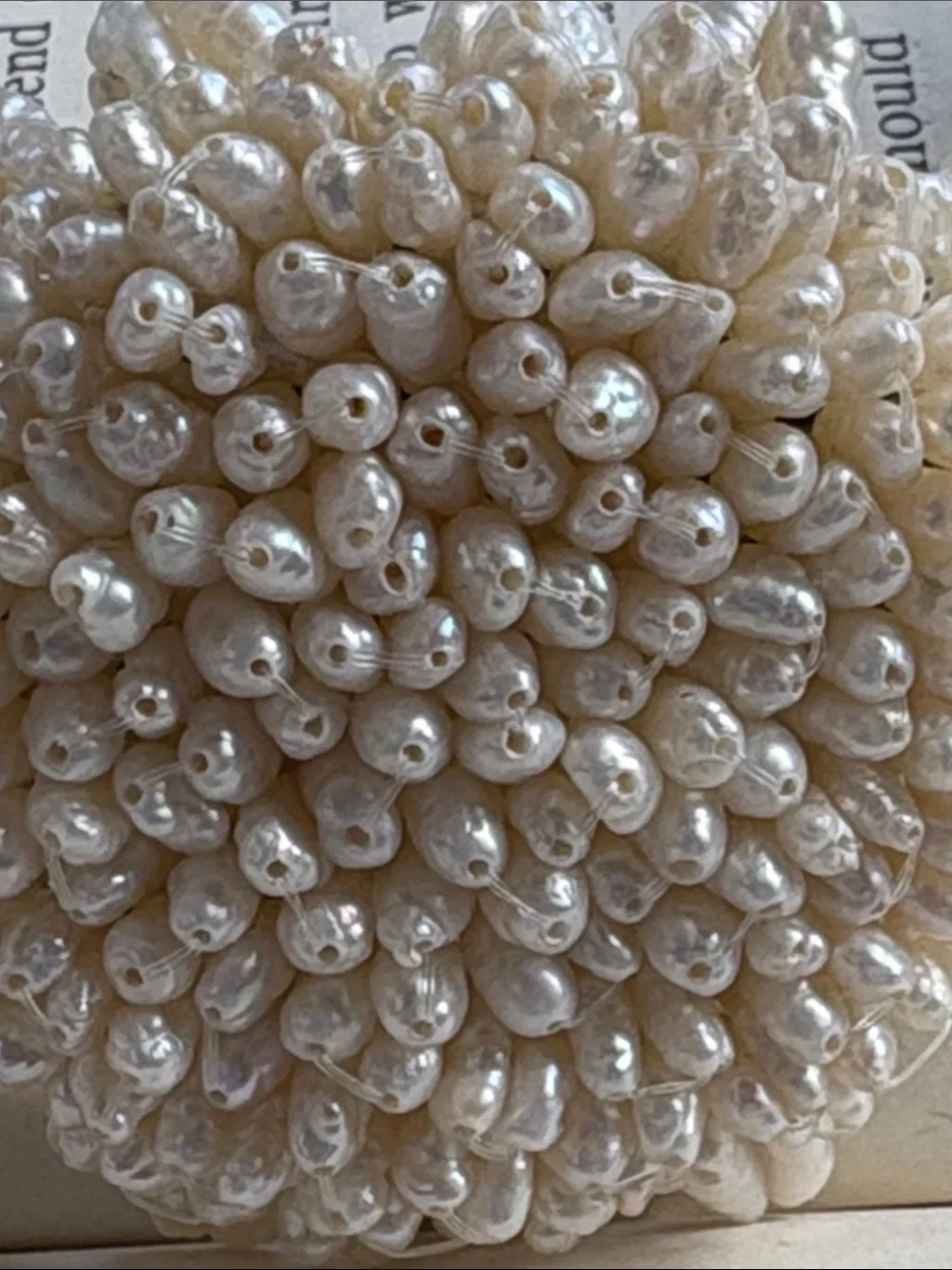 1980’s Seed Pearl Cluster Brooch and Earrings Set - Irredescent Creamy White